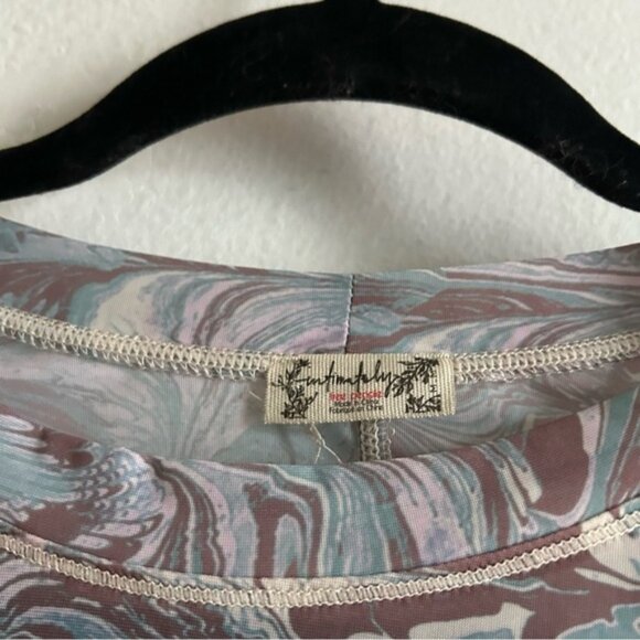Free People Intimately Free Sz M Walk This Way Marble Sheer Top - Picture 5 of 8